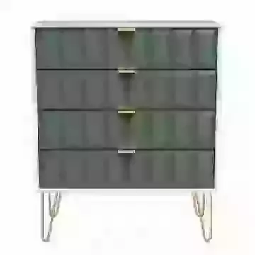 Cubik 4 Drawer Chest Gold Legs  Choice Of 9 Colours